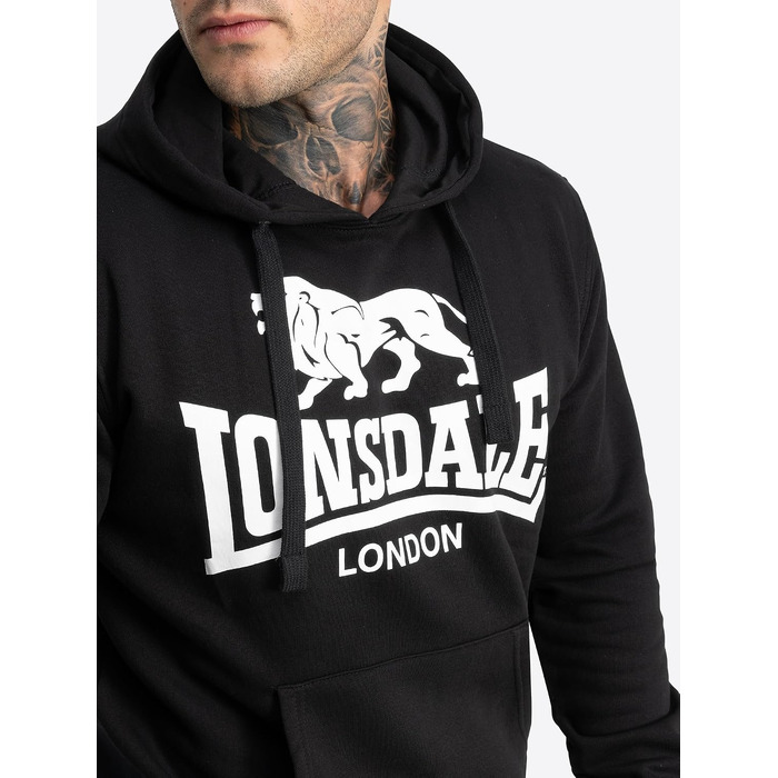 Чоловіче худі Lonsdale приталеного крою для спорту та відпочинку, чорне, розмір XL