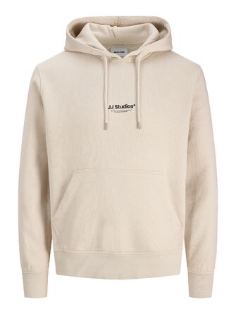 Чоловічий худі з капюшоном та принтом JACK & JONES, колір Moonbeam, розмір XXL