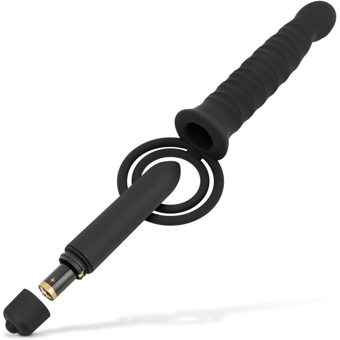 Вібруючий дилда з кільцем для чоловіків – чорний