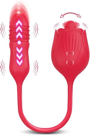 Вібратор для жінок Swing G-Spot з 10 режимами лизання та кусання, рожевий вібратор-дилда для стимуляції клітора, дорослий секс-іграшка для жінок та пар (GM23P-RD)