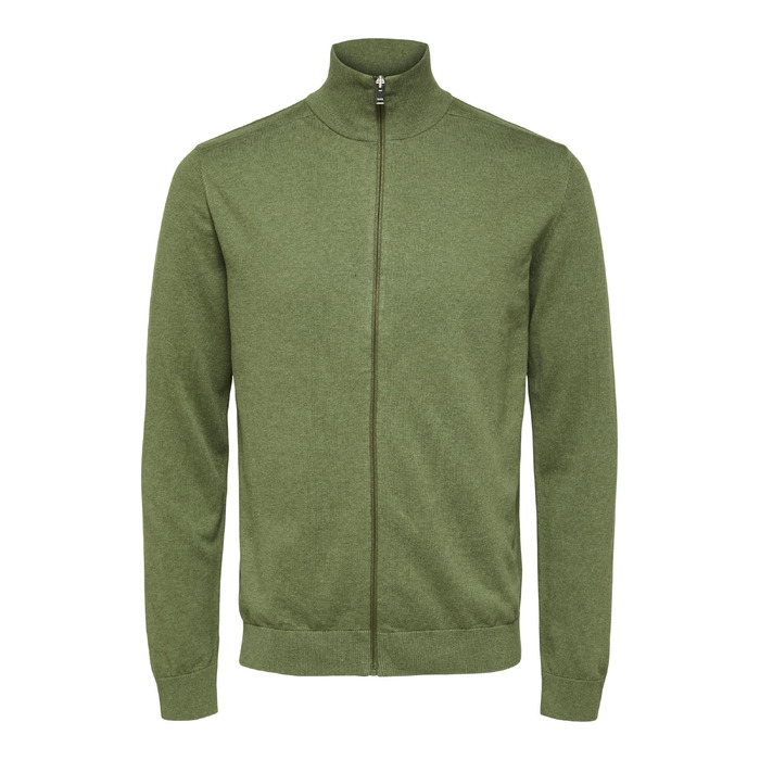 Чоловічий в'язаний кардиган на блискавці SELECTED HOMME, колір Vineyard Green (меланж), розмір L