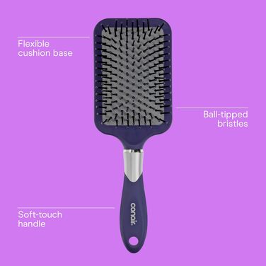 Масажний paddle-брашинг для волосся Conair Velvet Touch, розчісуюча щітка для всіх типів волосся