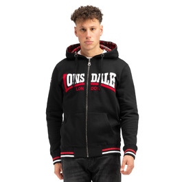 Чоловіча худі-куртка Lonsdale London Nateby чорна, стиль streetwear, розмір 3XL