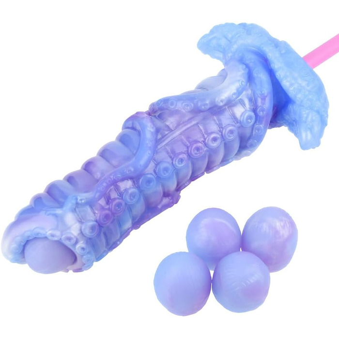 Анальний дилдо Jixaxe Monster Ovipositor з 5 силіконовими яйцями, G-Spot мастубатор, анальний плагін, іграшки для дорослих, SM, для жінок та чоловіків (глибокий фіолетовий)