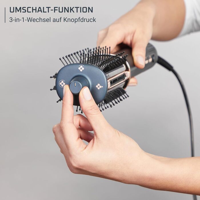 Стайлер-фен 2в1 Rowenta Ultimate Experience CF9620F0 з іонізацією, набором з 3 насадок та Pro Keratin, Метал Блакитний