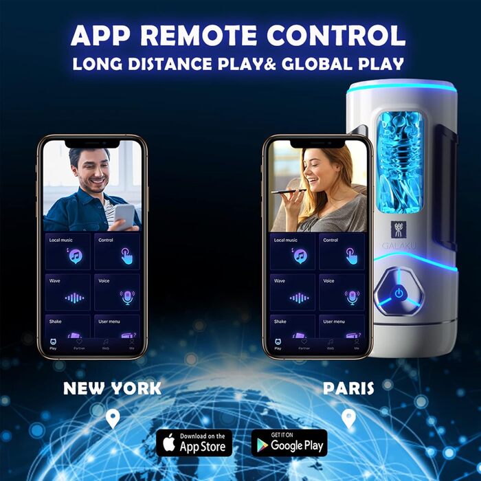 Електричний вібратор для чоловіків YcsLust з керуванням через додаток, 10 режимів вібрації та інтерактивні розваги