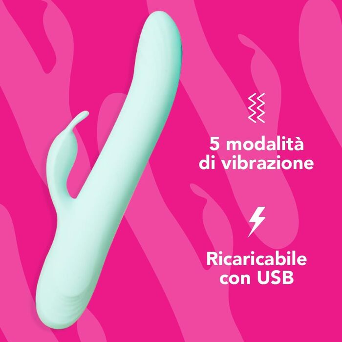 Вібратор Rabbit Control з ефектом штовхання та гнучким вібраційним важелем - Be Playful