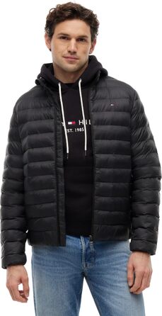 Чоловіча куртка Tommy Hilfiger Core Packable Recycled — легка компактна вітровка, чорна, розмір M