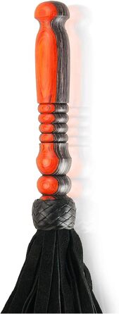 Ручна гефтована батогом з шкіри, 70 см - BDSM, SM, іграшки для дорослих, для чоловіків та домінант - набір для еротики та бондіджу, помаранчево-чорний