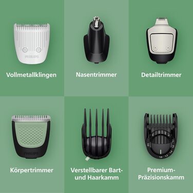 Універсальний тример Philips Multigroom Series 7000 MG7961/15 17-в-1 для обличчя, волосся та тіла, металеві леза, 26 налаштувань довжини (0,5-20 мм)