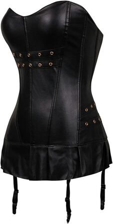 Корсет-формувальна білизна CABULE Punk-стиль, чорний, з блискавкою та бретелями, розмір XXL, артикул 8558