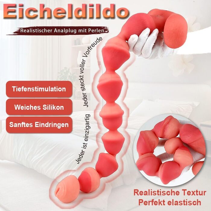 Анальний дildo з силікону NAIXBTY з набором кульок для ануса (5/6/7/8) - для чоловіків та жінок