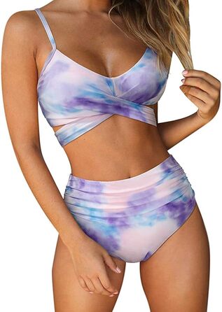 БІКІНІ JFAN з рюшами, пов'язування, пуш-ап, висока талія, 2 шт.