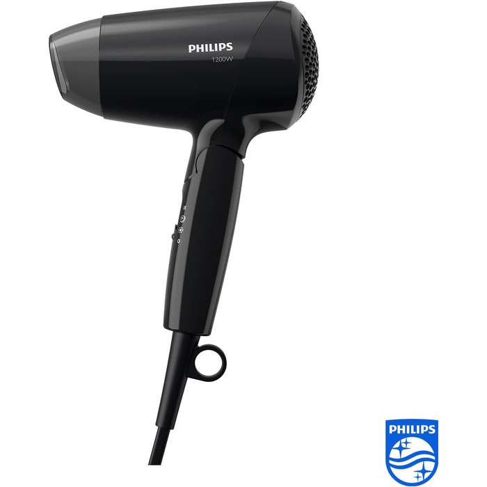 Фен для волосся Philips BHC010/10, чорний, компактний
