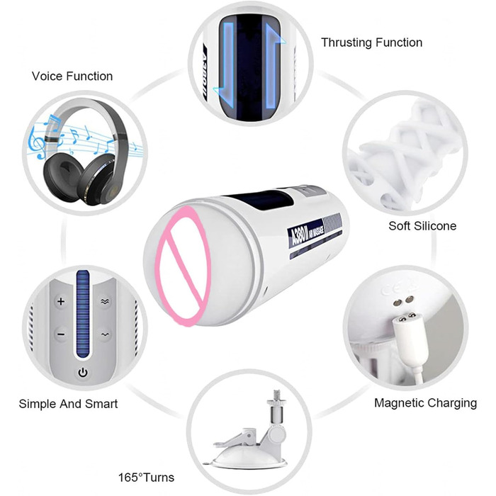 Електричний статевий аксесуар для чоловіків з телескопічною функцією, автоматичний стимулятор пеніса, 3D-мастурбація