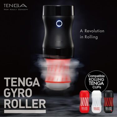 TENGA VACUUM GYRO ROLLER чорний (GYRO ROLLER CUP, STARK) – масажер для тіла
