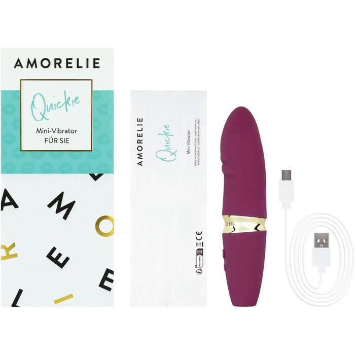 Вібратор G-Spot AMORELIE Quickie – 15 см, водонепроникний, акумуляторний (фіолетовий)