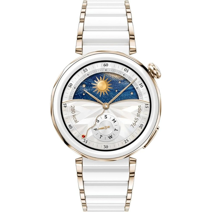 Смарт-годинник Huawei Watch GT 5 Pro 42mm біла кераміка: ЕКГ, GPS, моніторинг здоров'я, до 14 днів автономності, Bluetooth, iOS та Android