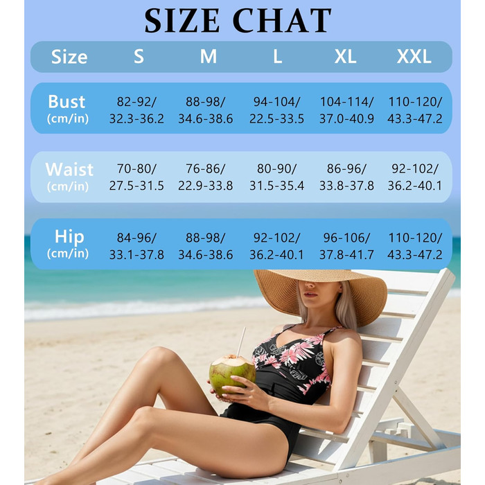 Купальник жіночий з ефектом корекції фігури Monokini V-подібний виріз Push-Up (Рожеві квіти, XL)