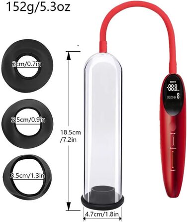 Електричний вакуумний насос для збільшення пеніса Jpscor: 3 силіконові насадки, для ерекції та покращення потенції