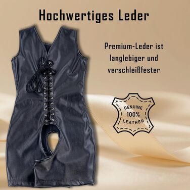 Жіночий шкіряний боді для БДСМ: шкіряний костюм, боді-сукня, аксесуари для рольових ігор, шкіряний ролевий костюм, чорний, XL