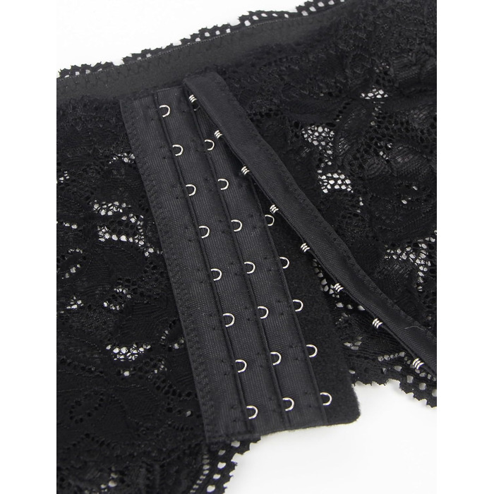 Жіночі мереживні стрінги-стрічки з квітковим принтом, для стегон, 4 ремінці, металевий кліп, великі розміри, сексуальні мереживні стрінги 16-18, чорний #стрінги та панчохи