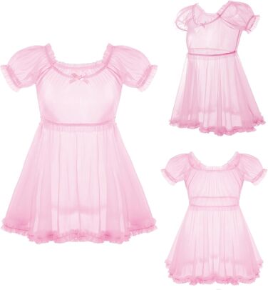 Прозора мереживна сукня-бабочка LittleForBig для дорослих та дітей, рожева, 4XL