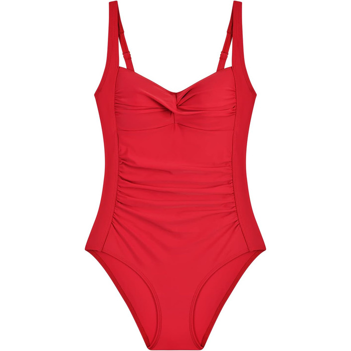 Купальник жіночий винтажний Push Up Monokini великого розміру (C-DD) з підтримкою, червоний, 44