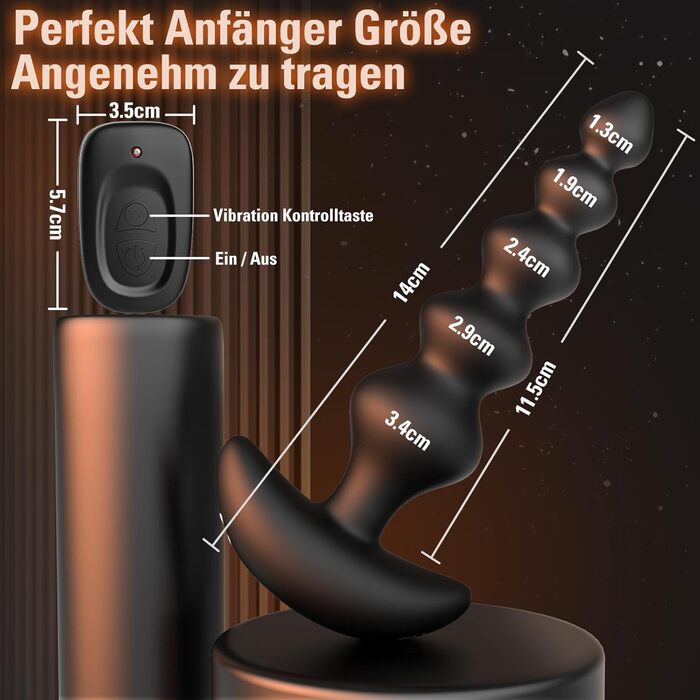 Вібратор анальний для початківців Yivans з пультом дистанційного керування, 16 режимів, тиха робота, для жінок та пар