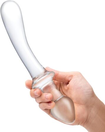 Дільдо з двох кінців, вигнутий, прозорий, 18 см