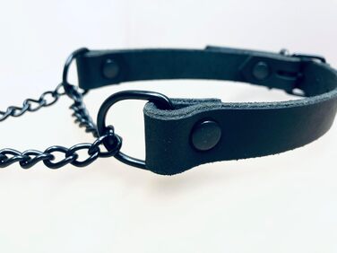 Шкіряне намисто з ланцюгом, готичне намисто з ланцюгом, намисто BDSM (XL 46-52 см)