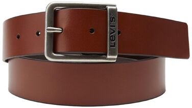 Шкіряний чоловічий ремінь Levi's з логотипом та пряжкою Harness Buckle, коричневий, розмір 95