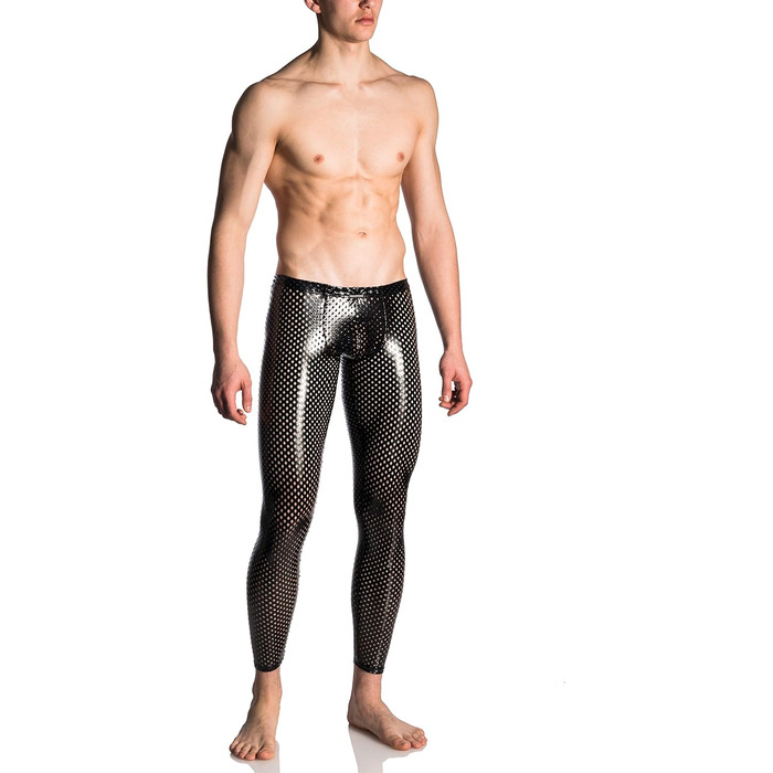 Легінси MANSTORE M702 з ефектом лакованої шкіри, чорні, лімітована серія XXL