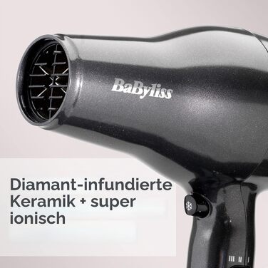 Професійний фен для волосся BaByliss Pro Power 2300W з іонною технологією Anti-Frizz, AC-мотором, 3 температурними та 2 швидкісними режимами, чорний, D5245E