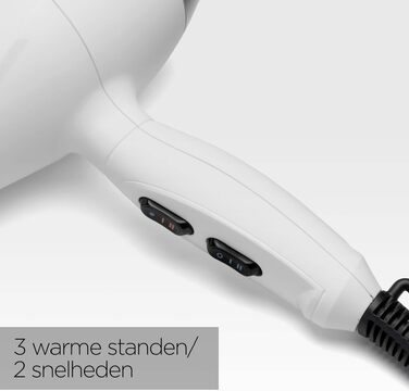Професійний фен для волосся BaByliss Speed Pro 2000W з іонізацією Anti-Frizz, 3 температурні та 2 швидкісні режими, білий, 6704WE