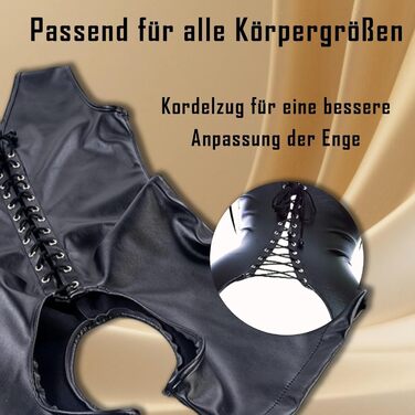 Жіночий шкіряний боді для БДСМ: шкіряний костюм, боді-сукня, аксесуари для рольових ігор, шкіряний ролевий костюм, чорний, XL