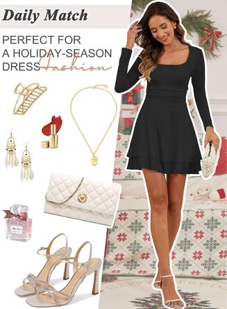 Чорне міні-плаття з довгим рукавом, облягаюче, на вечірку/коктейль, для клубу, розмір M