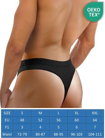 Танга чоловічі Sesto Senso з мікромодалу, 3 шт. в упаковці, XXL, чорний