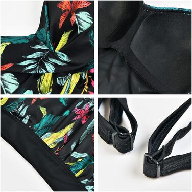 Світшот WIN.MAX з цілісною конструкцією та підкладкою, купальник великого розміру для жінок, вінтажний пуш-ап монокіні з квітковим принтом гібіскуса, для бюстгальтерів C до DD, розмір 42