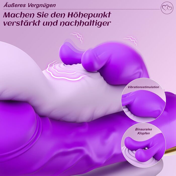 Вібратор для жінок Гобокен: кролик з 10 режимами вібрації, G-точка, кліторальний та анальний вібратор, для пар та індивідуального використання