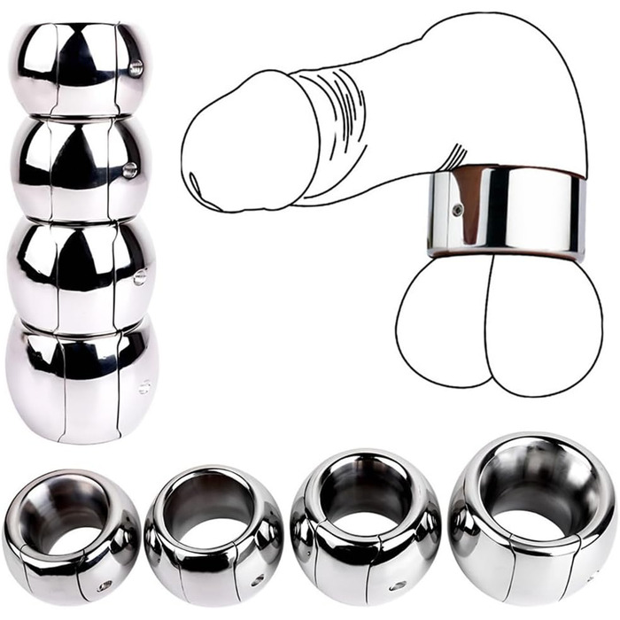 Кольцо для яєчок Jixaxe Super Heavy Duty – Ballstretcher – металеве кільце для яєчок, вага для яєчок, кільце для статевого члена для чоловіків, секс-іграшки (XL)