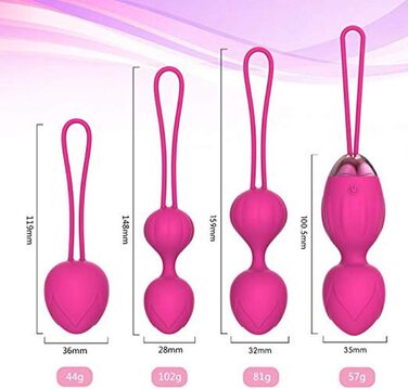 Тренування м'язів тазу для жінок з пультом дистанційного керування, набір Kegel Ball, багато режимів, силіконові м'ячі для контролю сечовипускання та вправ для м'язів тазу (рожевий)