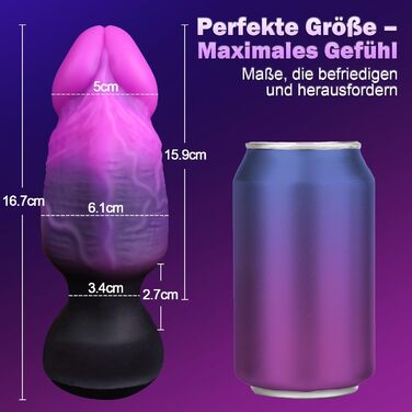 Анальний плагін для чоловіків та жінок XXL, силіконовий, для початківців – реалістичний, портативний, товстий, великий анальний ділдо для ігор (M)