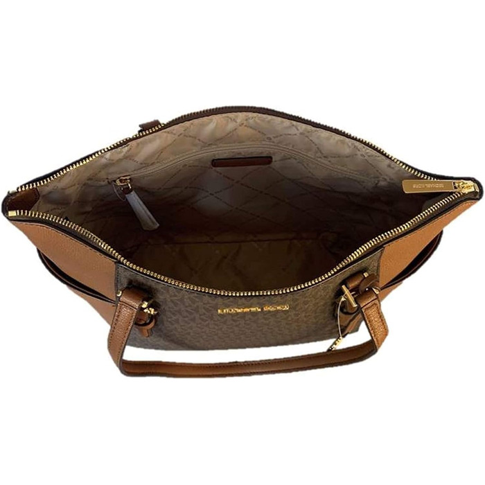 Жіноча сумка-тоут Michael Kors Charlotte Signature Large Top Zip Tote, коричнева