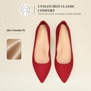 Жіночі туфлі-лодочки Dream Pairs на шпильці з мереживом, червоні (розмір 40.5 EU)