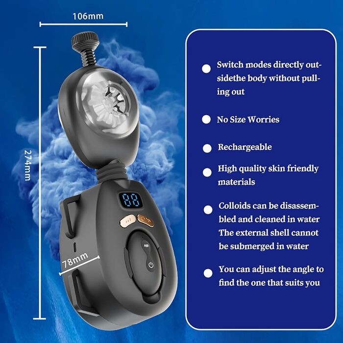 Електричний мастурбатор для чоловіків LZMYZ з 9 режимами вібрації та фіксуючим ремінцем