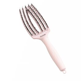 Щітка для волосся Olivia Garden Fingerbrush Care Iconic з щетиною кабана та нейлоном для розплутування та блиску, Pastel Pink Medium