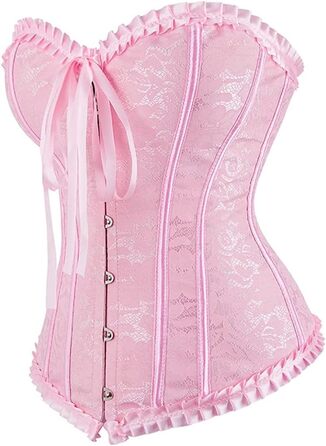 Корсет Grebrafan для жінок: сексуальний, з мережива, класичний (28-30, рожевий)