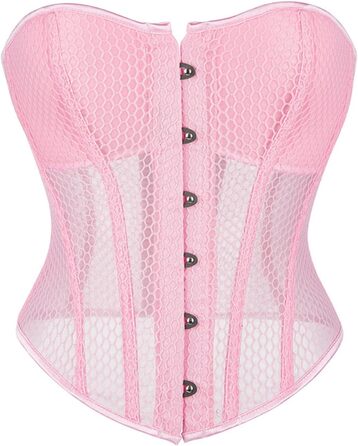 Топ-корсет жіночий Ренесанс з сітчастими вставками для вечірніх образів – побачення, осінні образи, милий топ для вечірки, клубу, бретельний топ з корсетним шнуруванням (#02-рожевий, XS)