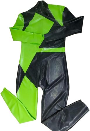 Боді з латексу для чоловіків VIYOLI, чоловічий латексний костюм, дизайн з блоками кольорів, індивідуальний колір чорний та червоний L